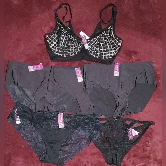 NWT AdoreMe 6-pc Set 34DDD Tatum Bra + 5 Medium Cheekies - Picture 2 of 11